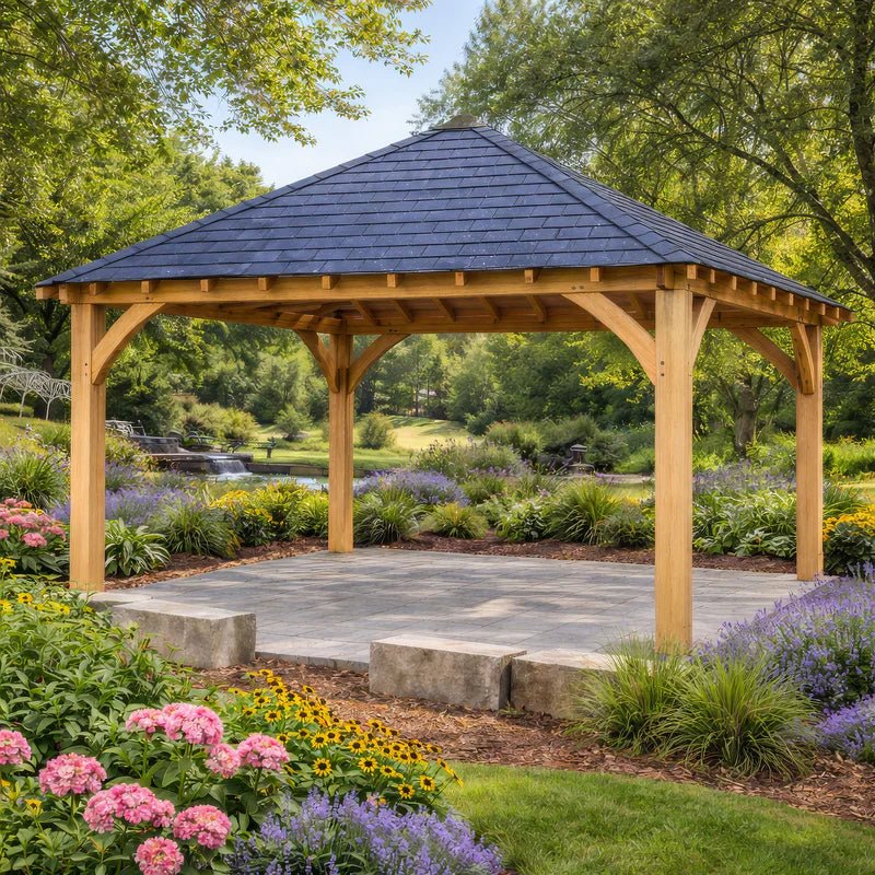 Freestanding Green Oak Framed Gazebo – 4m x 4m - SGP Garden Ltd