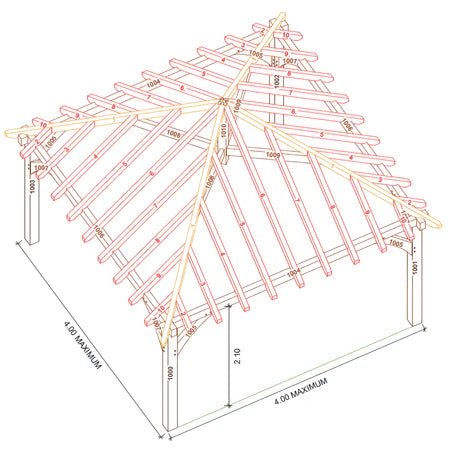 Freestanding Green Oak Framed Gazebo – 4m x 4m - SGP Garden Ltd