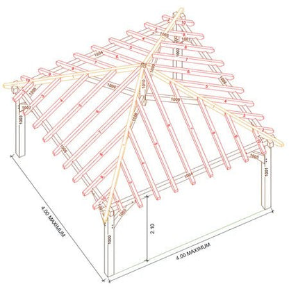 Freestanding Green Oak Framed Gazebo – 4m x 4m - SGP Garden Ltd