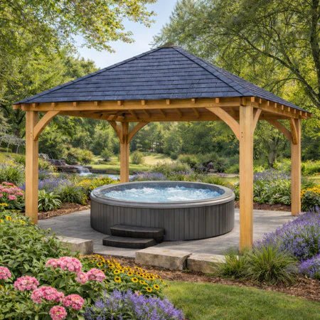 Freestanding Green Oak Framed Gazebo – 4m x 4m - SGP Garden Ltd