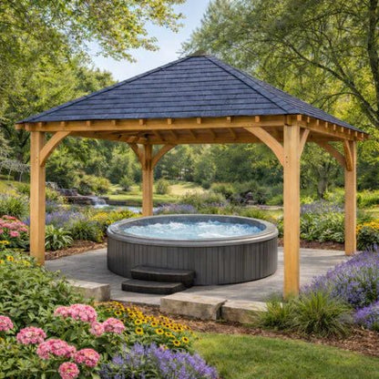 Freestanding Green Oak Framed Gazebo – 4m x 4m - SGP Garden Ltd
