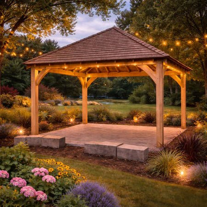 Freestanding Green Oak Framed Gazebo – 4m x 4m - SGP Garden Ltd