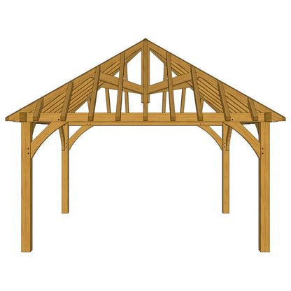 Freestanding Green Oak Framed Gazebo – 4m x 4m - SGP Garden Ltd