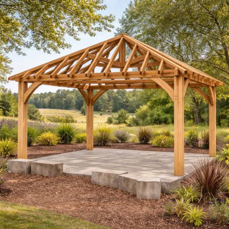 Freestanding Green Oak Framed Gazebo – 4m x 4m - SGP Garden Ltd