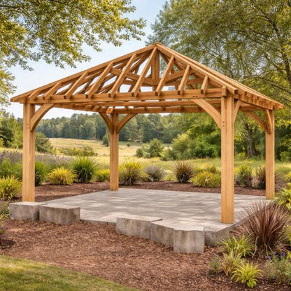 Freestanding Green Oak Framed Gazebo – 4m x 4m - SGP Garden Ltd