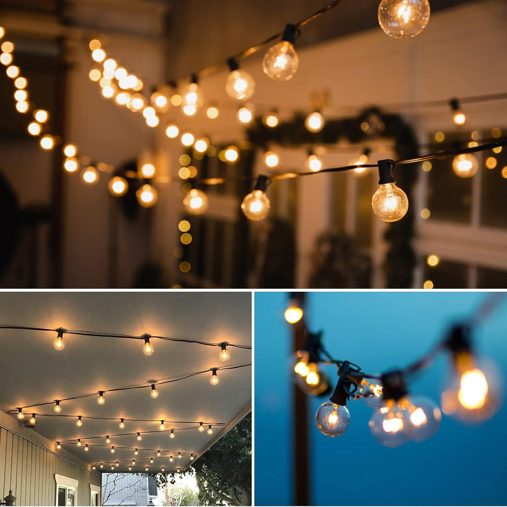 G40 LED Fairy Lights Outdoor 10m – 28 Warm White Bulbs + 2 Spare, Waterproof - SGP Garden Ltd