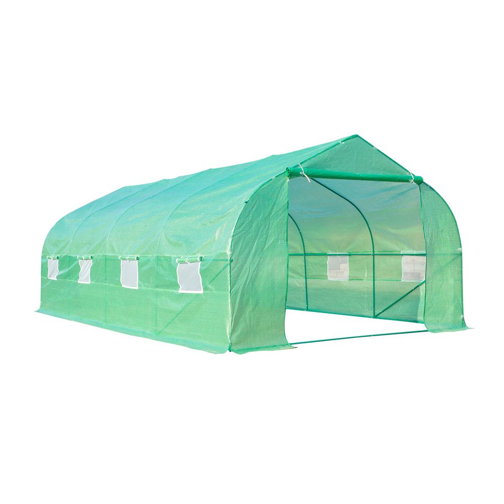 Garden Polytunnel Walk-in Greenhouse Round Gable Top Window Heat Shed - SGP Garden Ltd