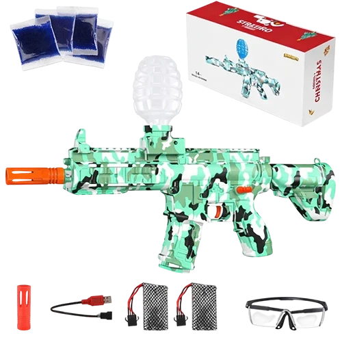 Gel Ball Gun Blaster Set – Includes 80,000 Beads & Protective Gear | Smooth Auto-Fire System | Great Gift for Outdoor Play - SGP Garden Ltd