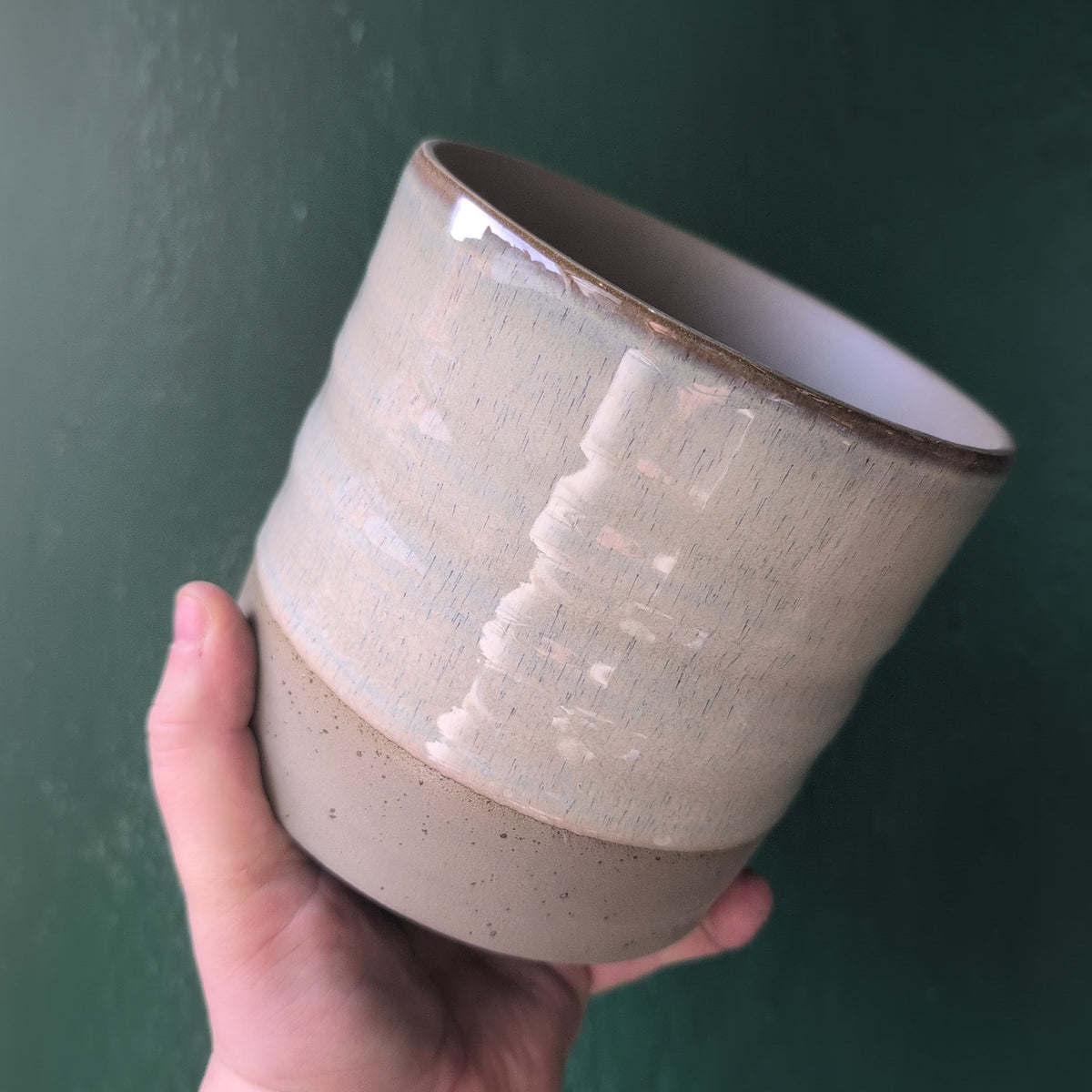 Gia Rippled Two Tone Ice White Pots - SGP Garden Ltd