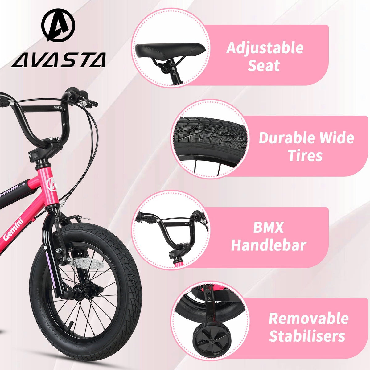 Glerc 12" BMX Style Kids Bike - Gemini - SGP Garden Ltd