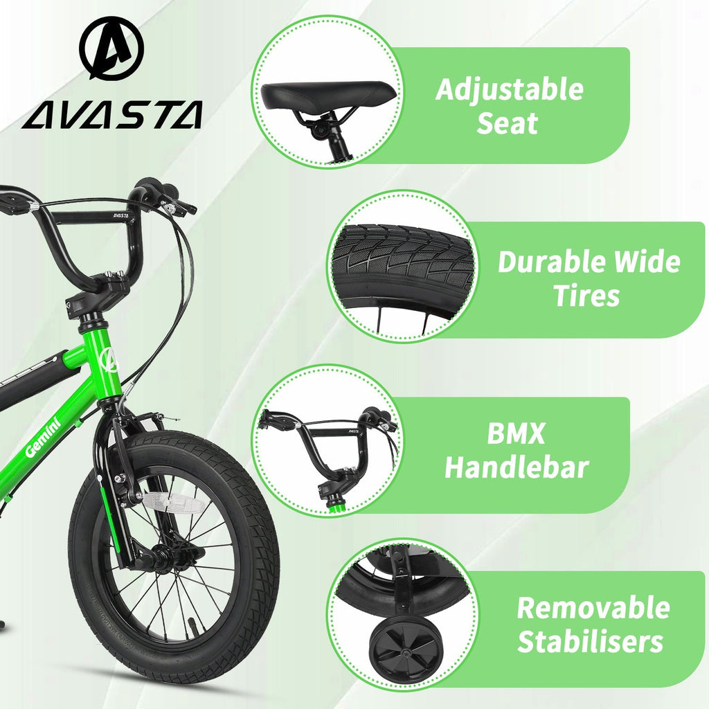 Glerc 14" BMX Style Kids Bike for 3 - 5 Years Old Kids - Gemini - SGP Garden Ltd
