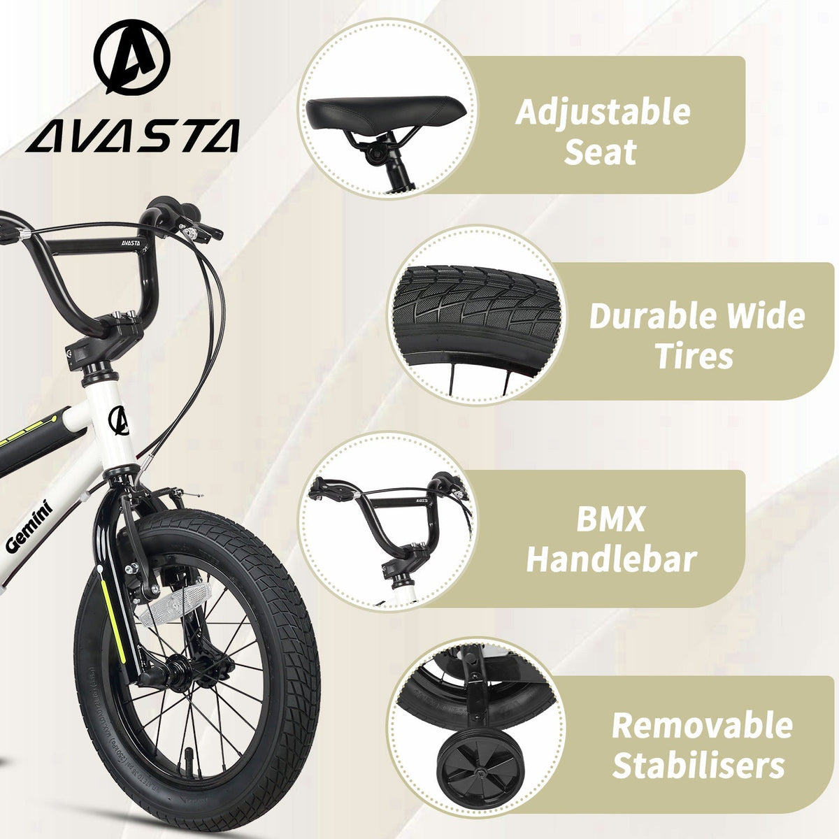 Glerc 16" BMX Style Kids Bike for 4 - 7 Years Old Kids - Gemini - SGP Garden Ltd