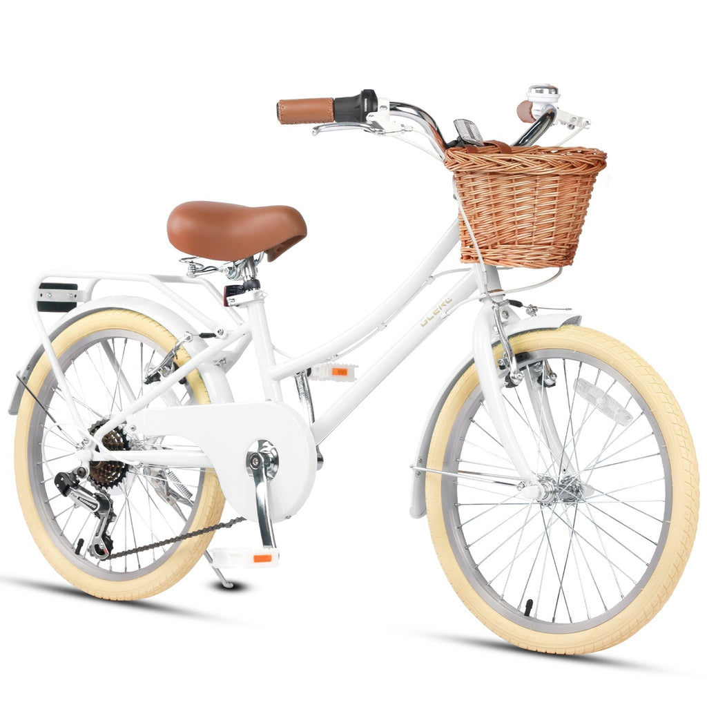 Glerc 20 Inch Beach Cruiser Hybrid Kids Bike with Rear Rack - Missy - SGP Garden Ltd