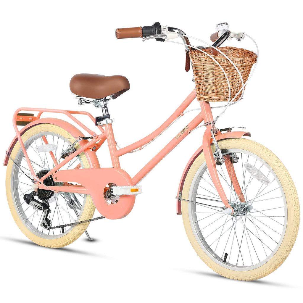 Glerc 20 Inch Beach Cruiser Hybrid Kids Bike with Rear Rack - Missy - SGP Garden Ltd