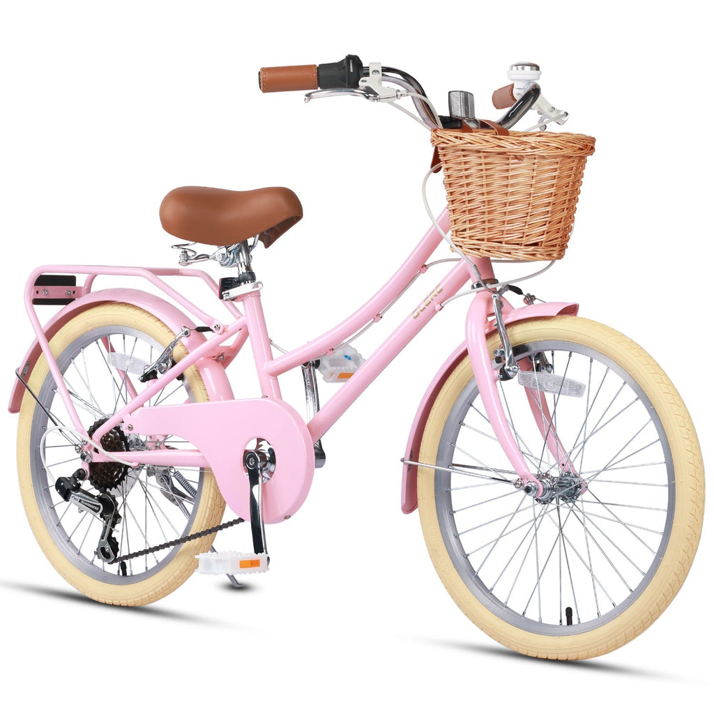 Glerc 20 Inch Beach Cruiser Hybrid Kids Bike with Rear Rack - Missy - SGP Garden Ltd
