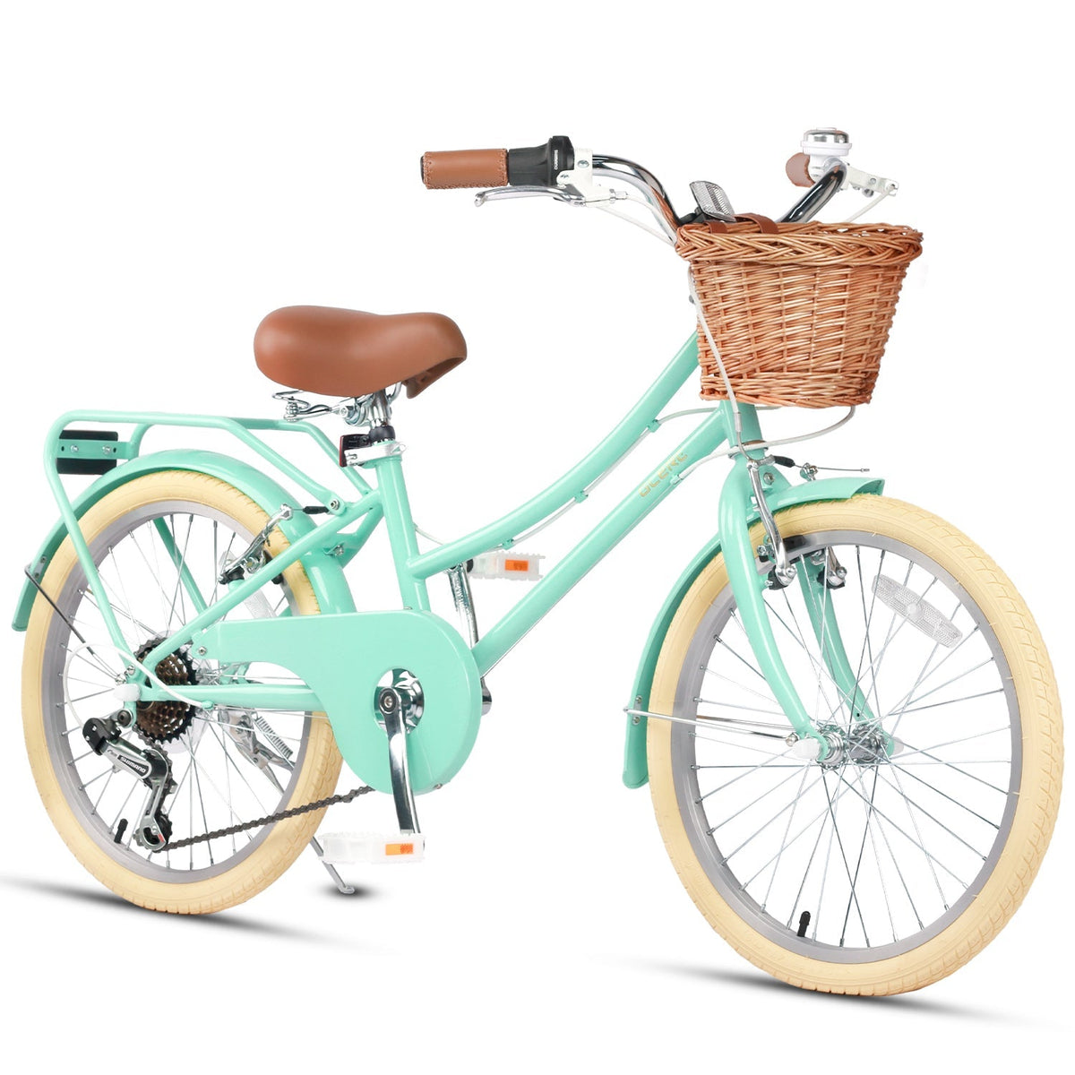Glerc 20 Inch Beach Cruiser Hybrid Kids Bike with Rear Rack - Missy - SGP Garden Ltd