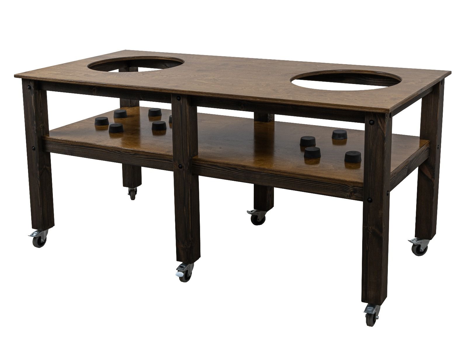 "Grill Table Fits All" BBQ Kitchen Space for Dual Kamado Ceramic Smokers - SGP Garden Ltd
