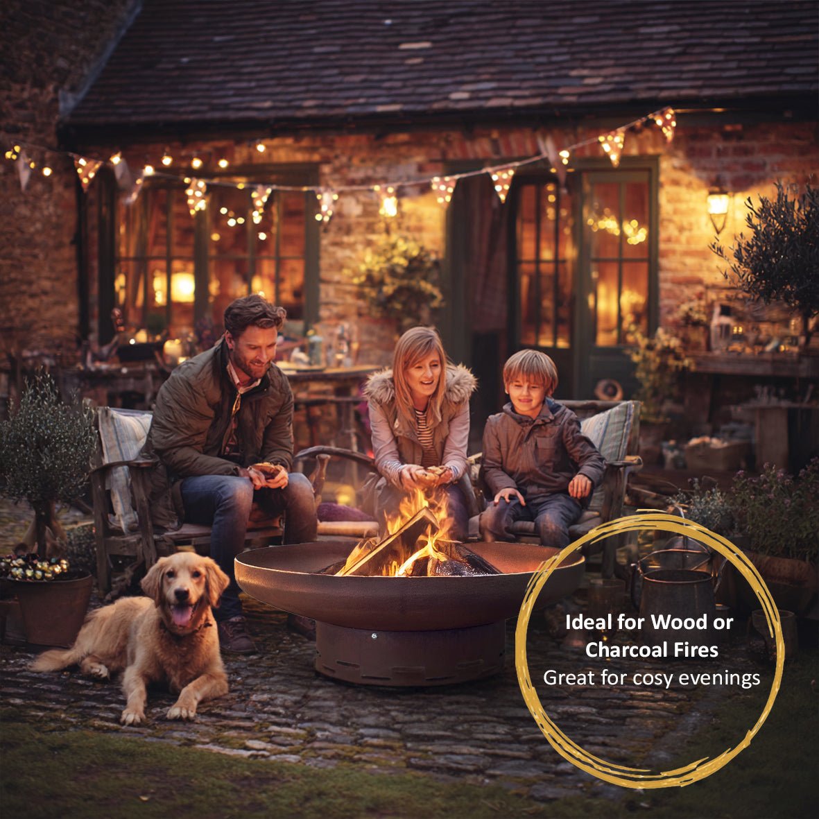 Heavy-Duty Pre-Rusted Metal Corten Steel Round Firepit - SGP Garden Ltd