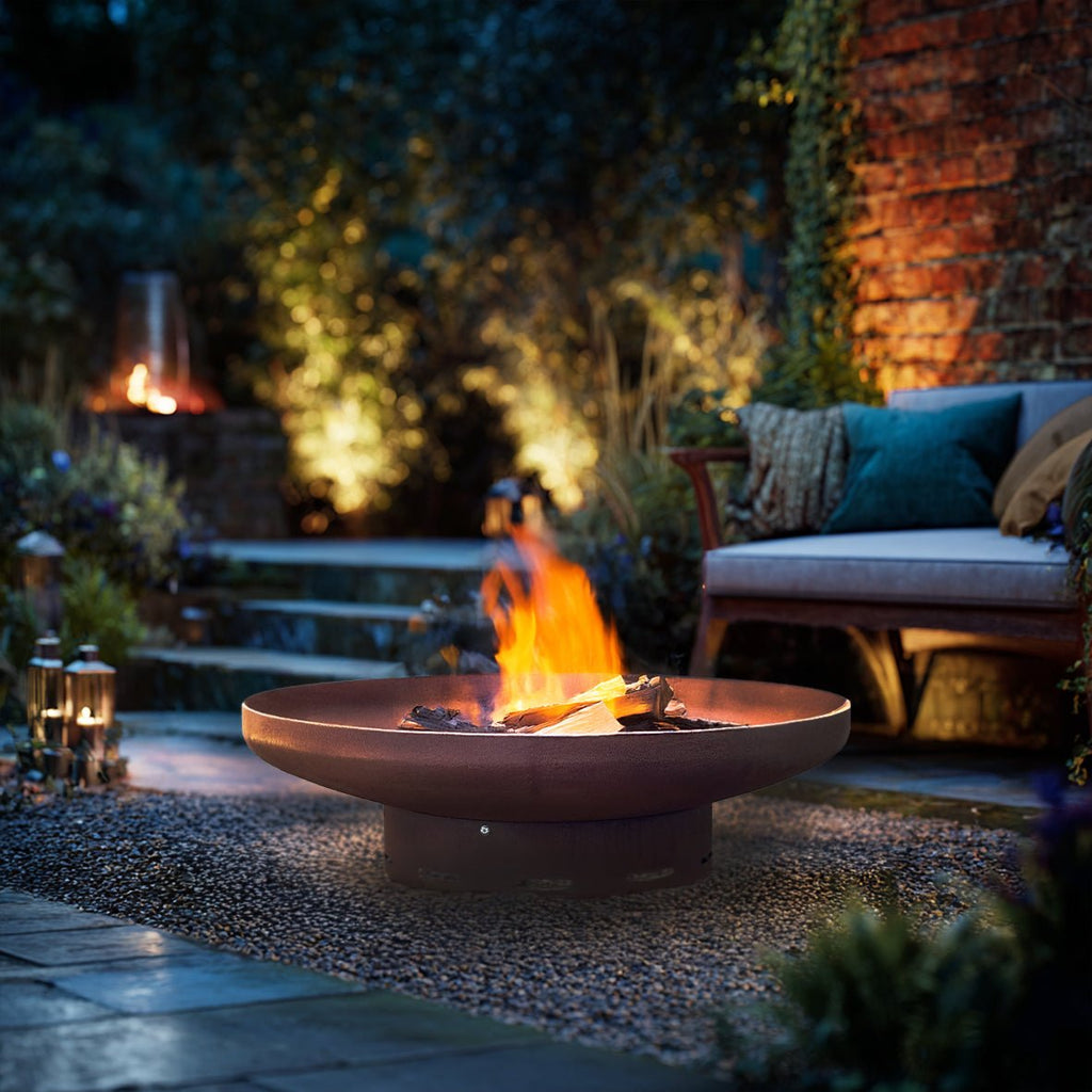 Heavy-Duty Pre-Rusted Metal Corten Steel Round Firepit - SGP Garden Ltd