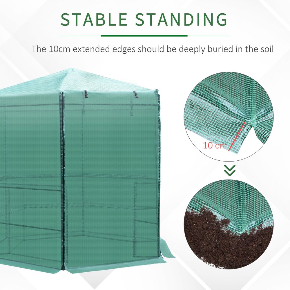 Hexagon Walk-in 3-Tier Portable Greenhouse, ?194x225H cm - SGP Garden Ltd