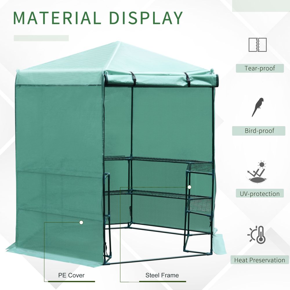 Hexagon Walk-in 3-Tier Portable Greenhouse, ?194x225H cm - SGP Garden Ltd