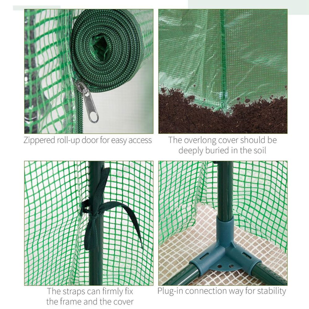 High-Quality 100x50x150cm Greenhouse PE Cover, Zipper Door, Outdoor, Green - SGP Garden Ltd
