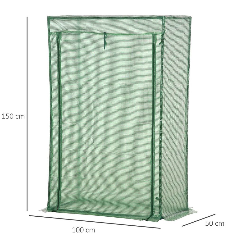 High-Quality 100x50x150cm Greenhouse PE Cover, Zipper Door, Outdoor, Green - SGP Garden Ltd