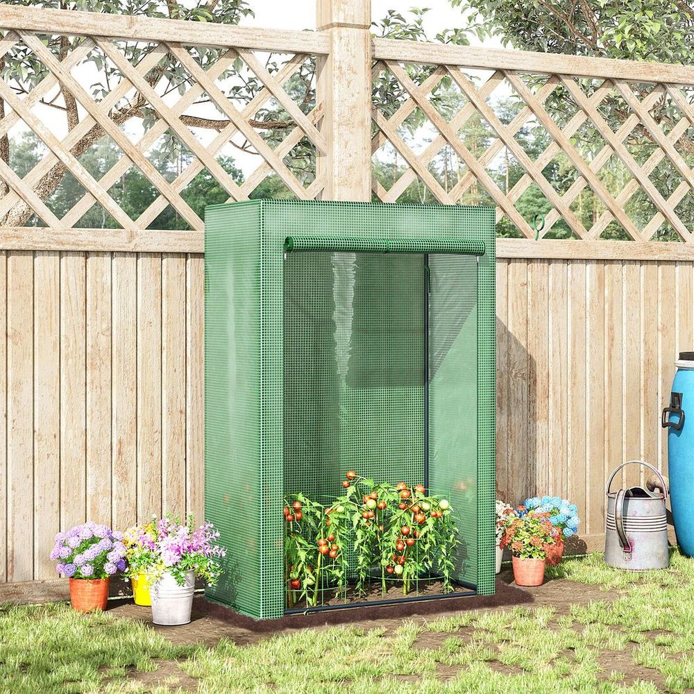 High-Quality 100x50x150cm Greenhouse PE Cover, Zipper Door, Outdoor, Green - SGP Garden Ltd