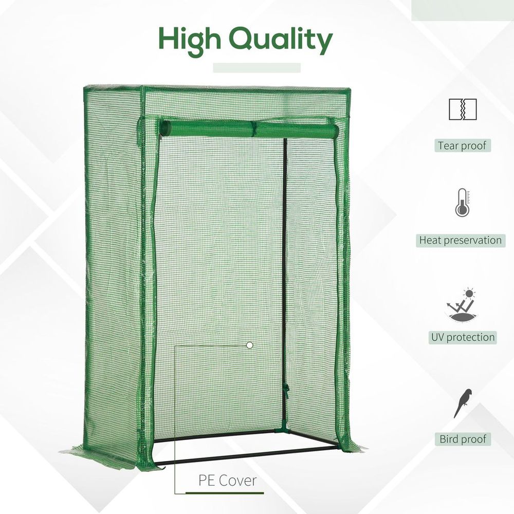 High-Quality 100x50x150cm Greenhouse PE Cover, Zipper Door, Outdoor, Green - SGP Garden Ltd