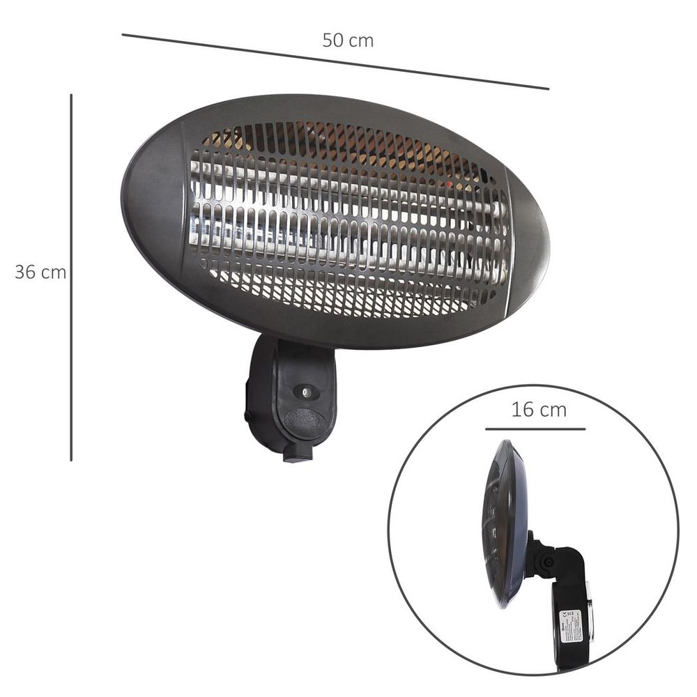 High-Quality 2kW Electric Patio Heater | Wall Mount | 3 Power Settings | Aluminium Frame | Perfect for Outdoor and Indoor Use - SGP Garden Ltd