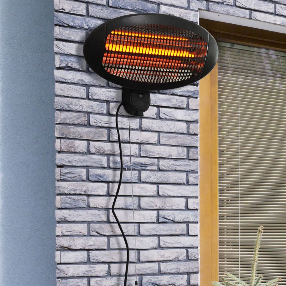 High-Quality 2kW Electric Patio Heater | Wall Mount | 3 Power Settings | Aluminium Frame | Perfect for Outdoor and Indoor Use - SGP Garden Ltd