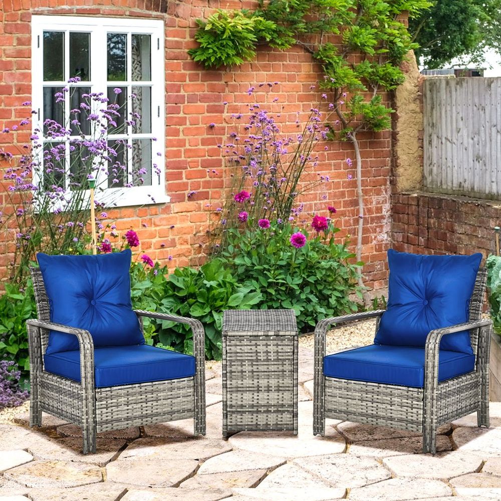 High-Quality 3-Piece PE Rattan Garden Sofa Set - Grey - SGP Garden Ltd