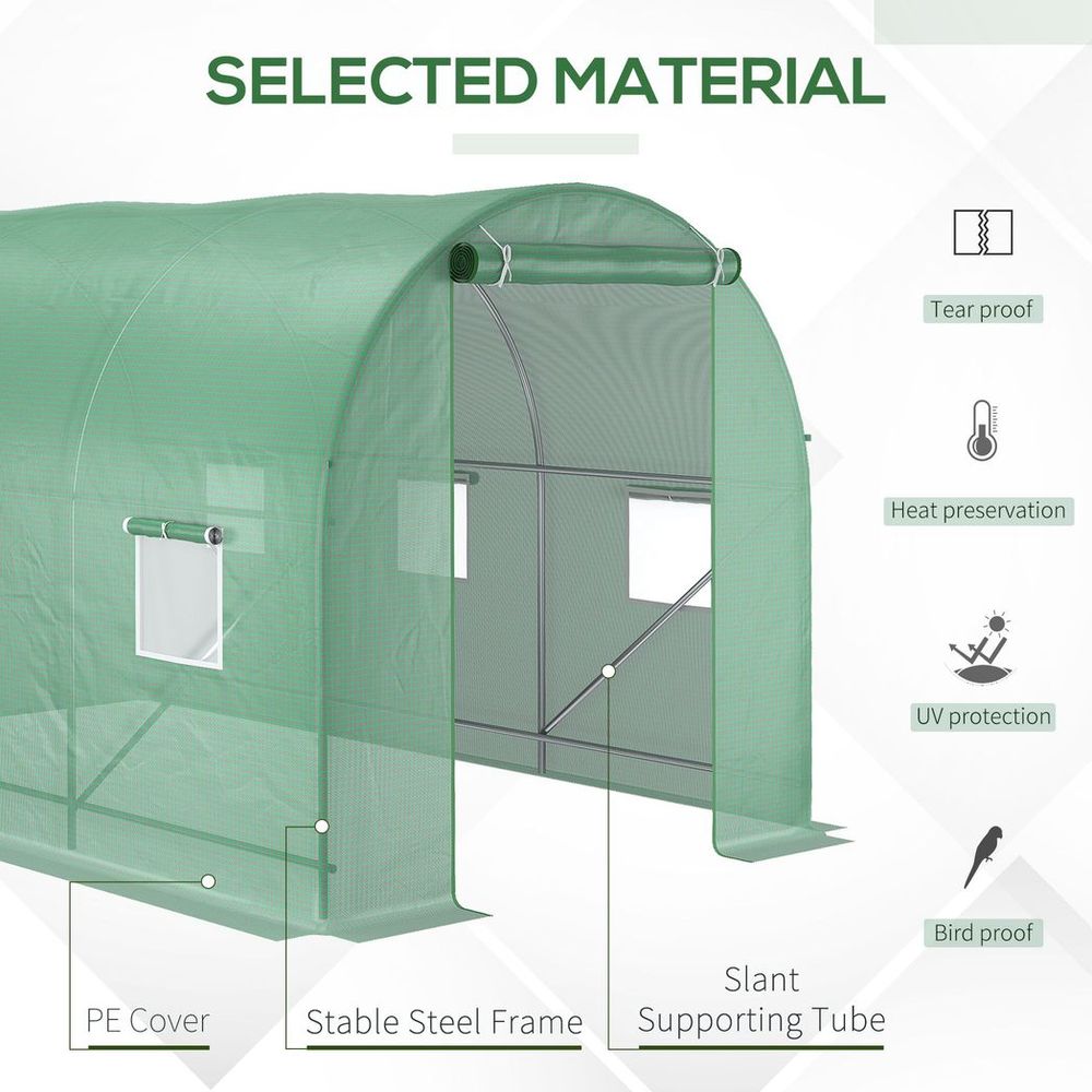 High-quality 3.5x3x2m Polytunnel Greenhouse Tent w/ PE Cover - Perfect for Home Gardening! - SGP Garden Ltd