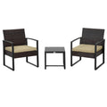High-quality 3Pc Rattan Bistro Set - Patio Sofa Coffee Table & Chairs - Weather-resistant - SGP Garden Ltd