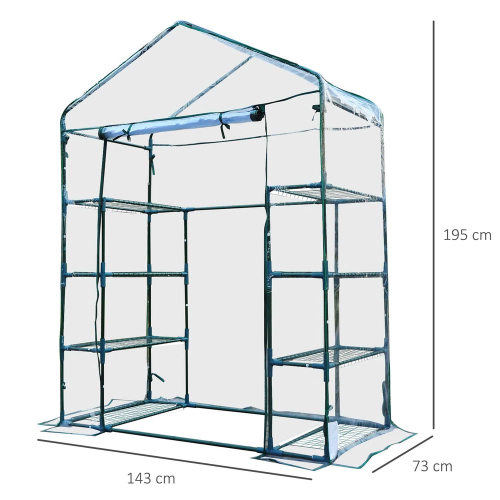 High-Quality 4-Tier Portable Greenhouse: Sturdy Metal Frame, 8 Shelves for Easy Plant Placement, Ideal for All Your Growing Needs - SGP Garden Ltd