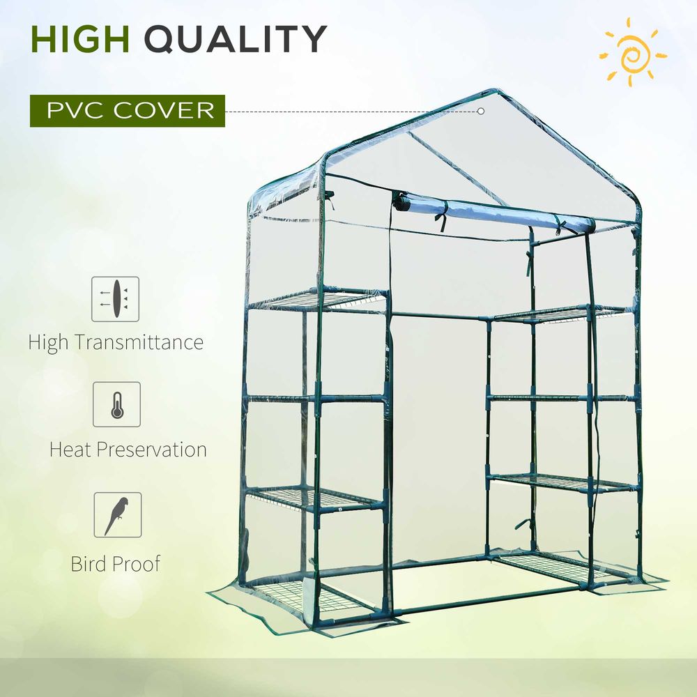 High-Quality 4-Tier Portable Greenhouse: Sturdy Metal Frame, 8 Shelves for Easy Plant Placement, Ideal for All Your Growing Needs - SGP Garden Ltd