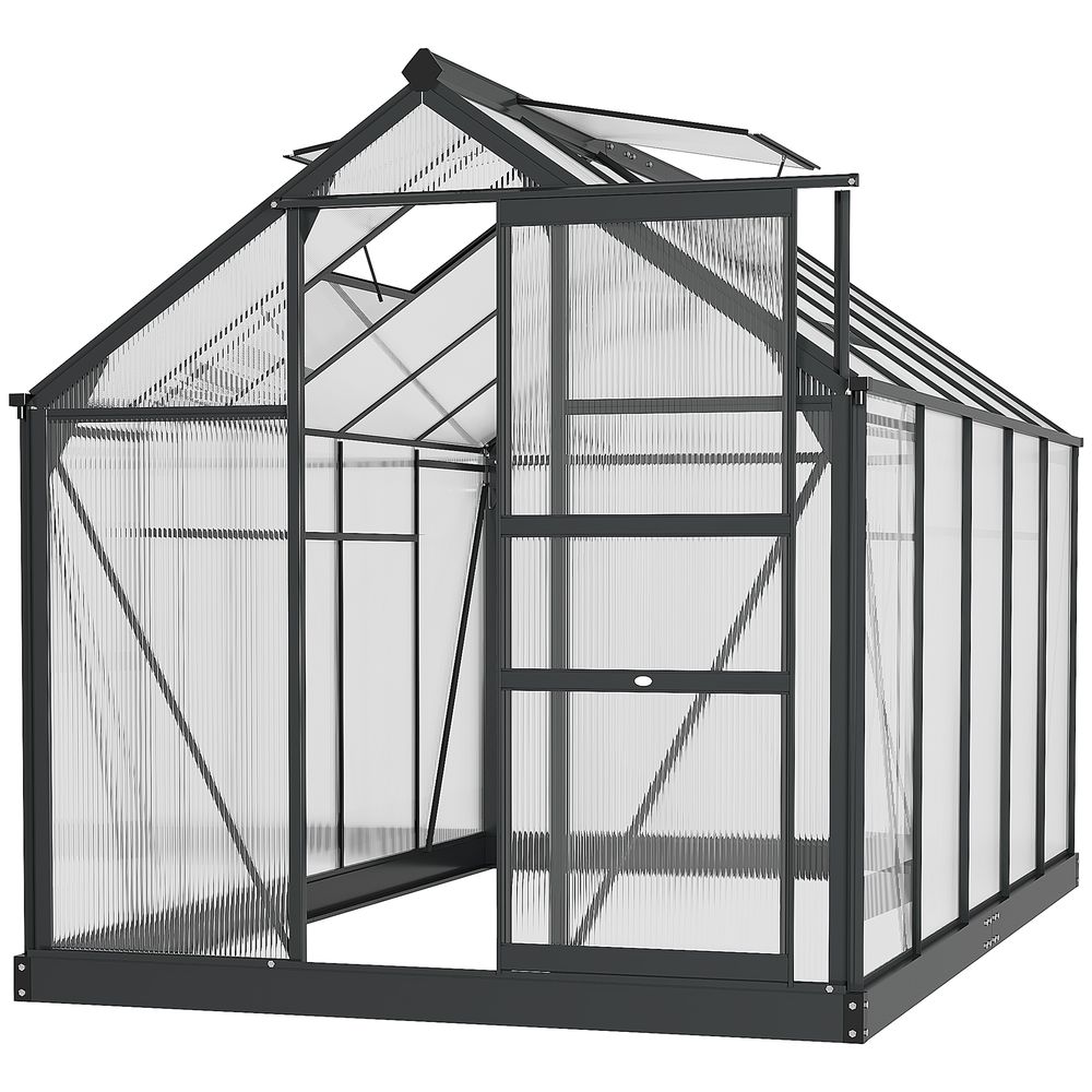 High-Quality 6x10ft Polycarbonate Greenhouse w/ Aluminium Frame & Slide Door - Perfect for All Plants - SGP Garden Ltd
