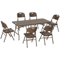 High-quality 7 PC HDPE Molding Resin Rattan Dining Set- Foldable Table & Chairs - SGP Garden Ltd