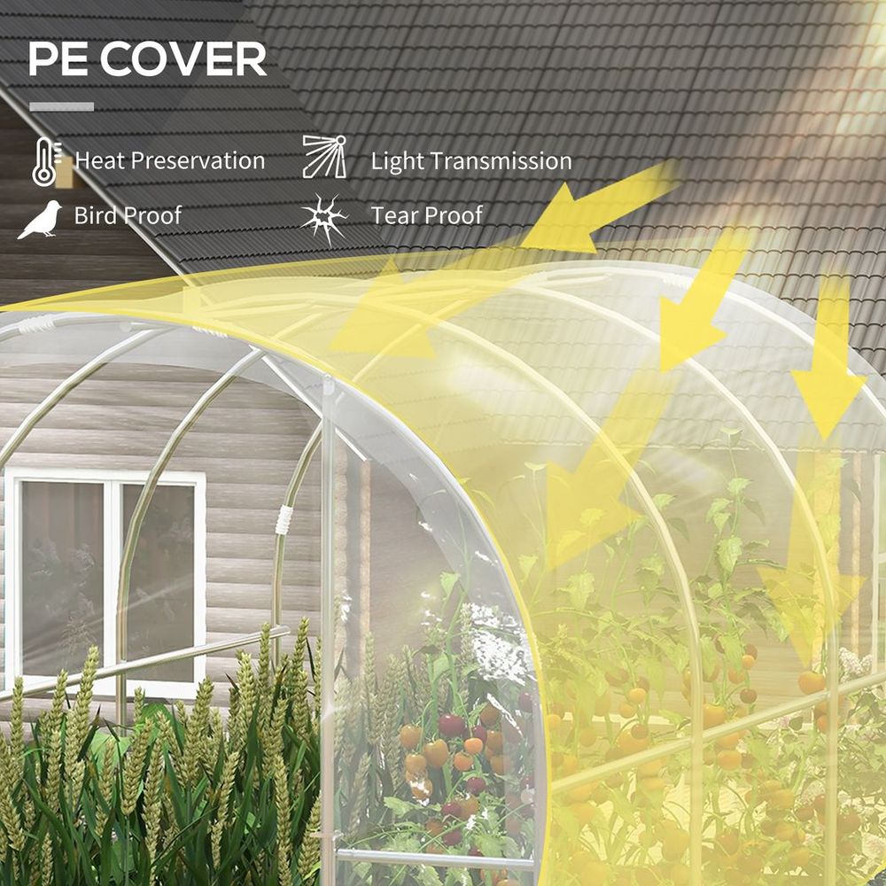High-Quality Outsunny 3x2m Greenhouse | Galvanised Steel Frame | Spacious & Secure Design - SGP Garden Ltd