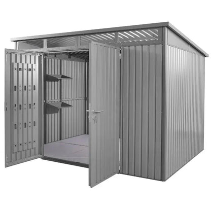 Hixon Shed 10FT x 8FT W 3m x D 2.44m x H 2.13m Grey - SGP Garden Ltd