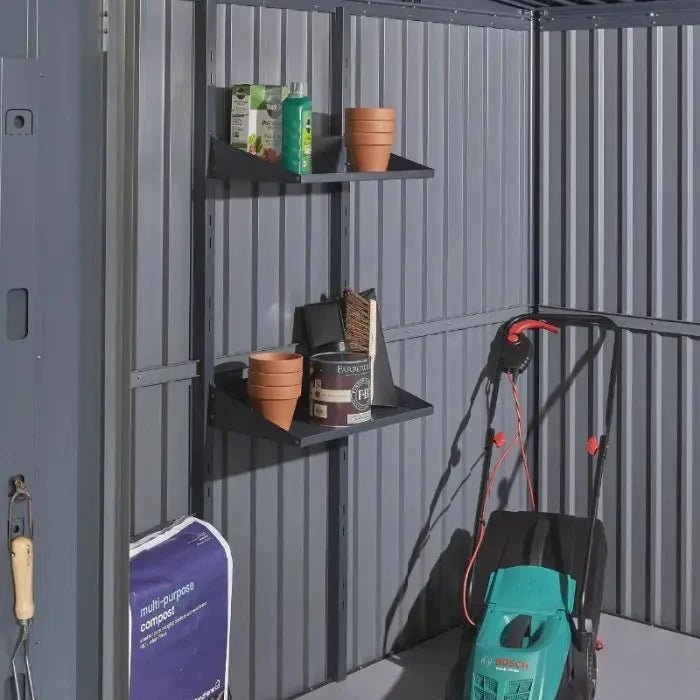 Hixon Shed 10FT x 8FT W 3m x D 2.44m x H 2.13m Grey - SGP Garden Ltd