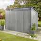 Hixon Shed 10FT x 8FT W 3m x D 2.44m x H 2.13m Grey - SGP Garden Ltd