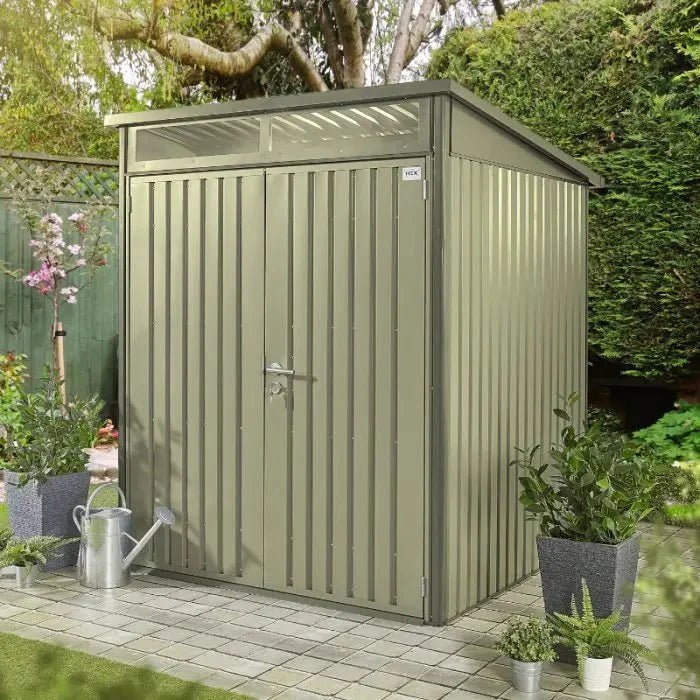 Hixon Shed 6FT x 6FT W 1.8m x D 1.84m x H 2.13m Green - SGP Garden Ltd
