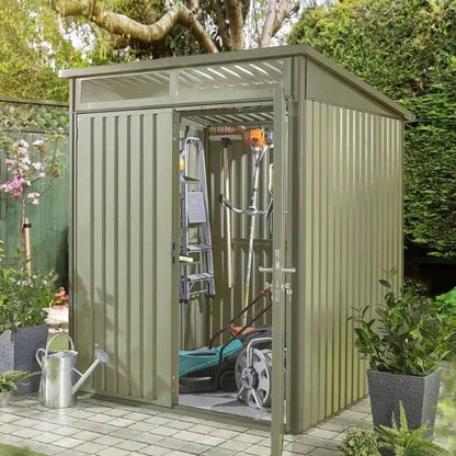 Hixon Shed 6FT x 6FT W 1.8m x D 1.84m x H 2.13m Green - SGP Garden Ltd