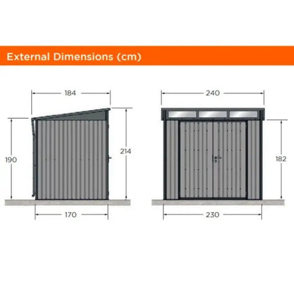 Hixon Shed 8FT x 6FT W 2.4m x D 1.84m x H 2.13m Green - SGP Garden Ltd