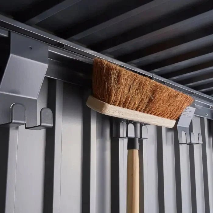 Hixon Shed 8FT x 6FT W 2.4m x D 1.84m x H 2.13m Grey - SGP Garden Ltd