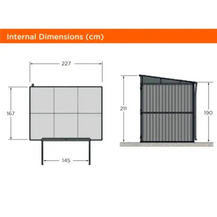 Hixon Shed 8FT x 6FT W 2.4m x D 1.84m x H 2.13m Grey - SGP Garden Ltd