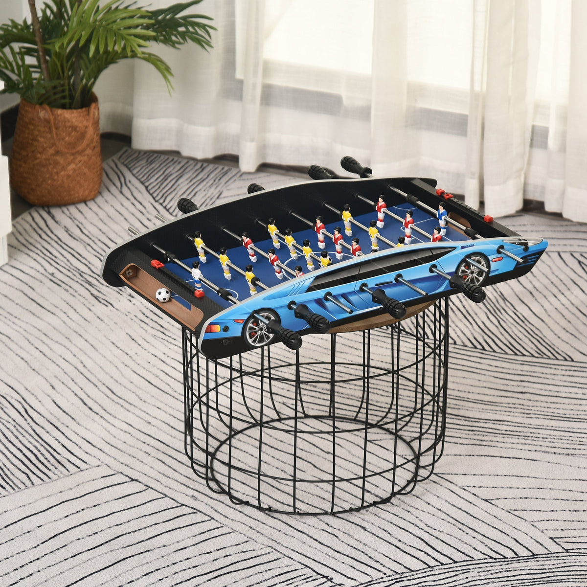 HOMCOM 29 Inch Mini Tabletop Football Foosball Gaming Table Play Fun Game Toy 74.5L x 36.1W x 12H CM - SGP Garden Ltd