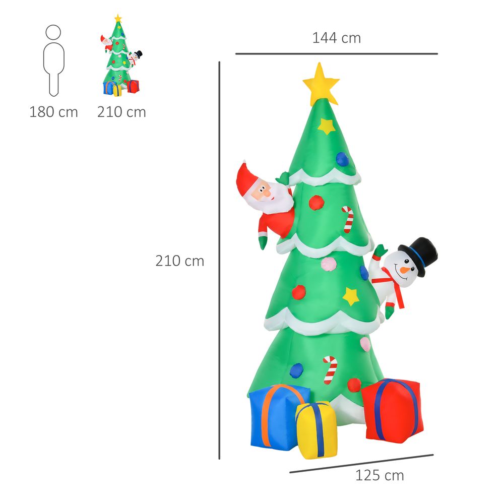 HOMCOM 7FT Christmas Inflatable Tree LED Lighted for Indoor Outdoor Decoration - SGP Garden Ltd