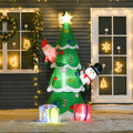 HOMCOM 7FT Christmas Inflatable Tree LED Lighted for Indoor Outdoor Decoration - SGP Garden Ltd